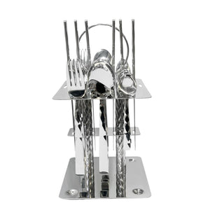 Set de Cubiertos con Relieve 24 piezas Plateado