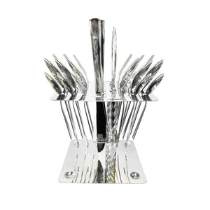 Set de Cubiertos con Relieve 24 piezas Plateado
