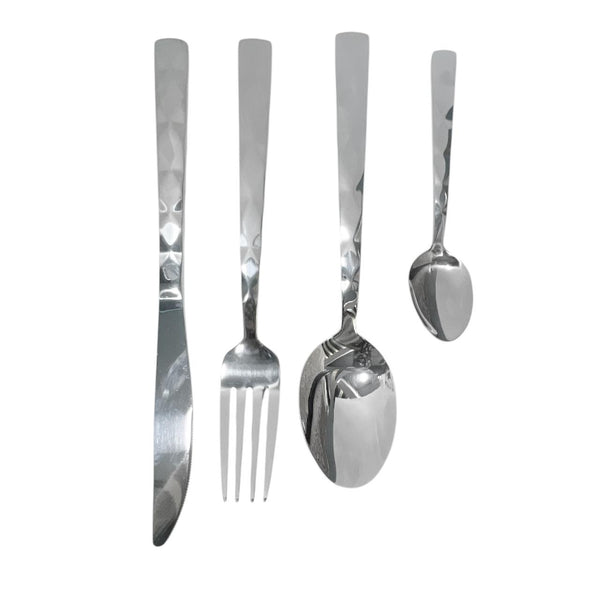 Set de Cubiertos con Relieve 24 piezas Plateado