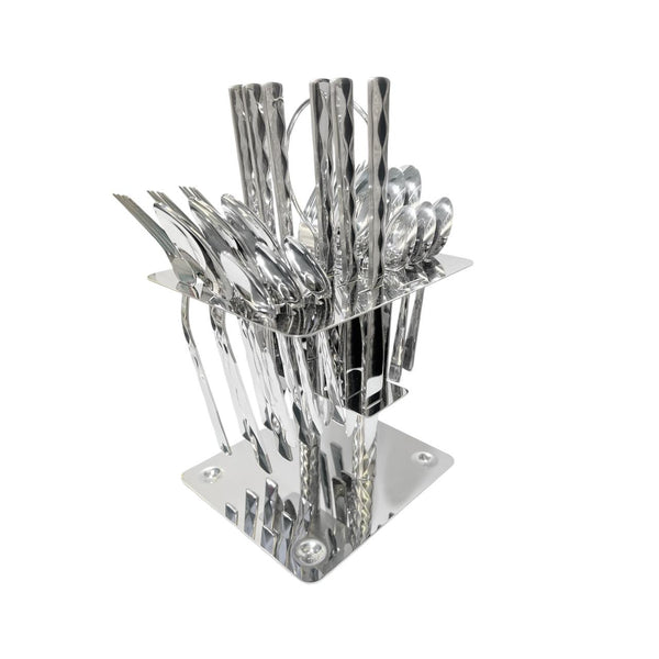 Set de Cubiertos con Relieve 24 piezas Plateado