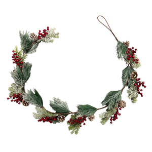 Rama Nevada Bayas Rojas 160 CM