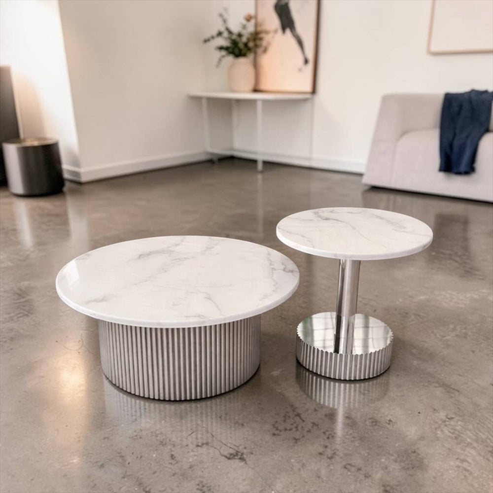 Mesa de Centro y Latera Plata BUBA