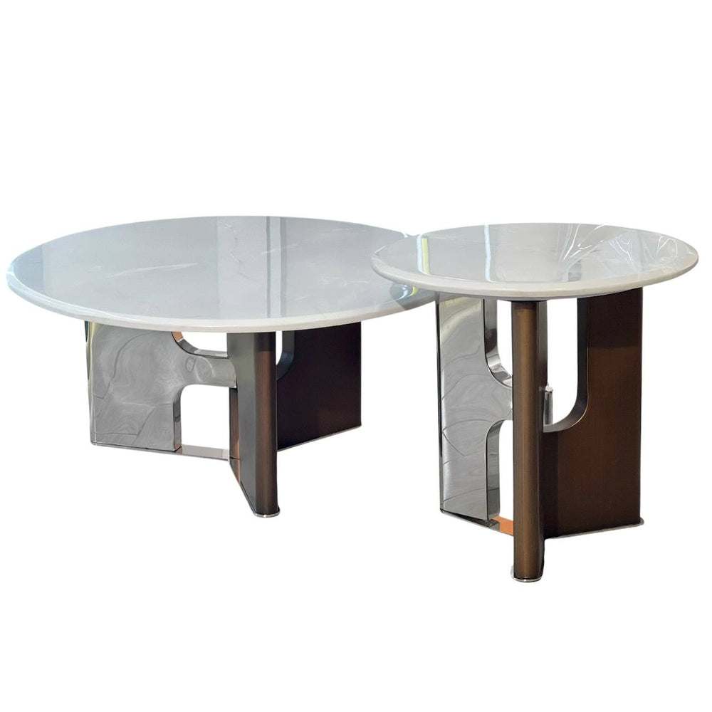 Mesa de Centro y Latera Plata WOOD AND STEEL