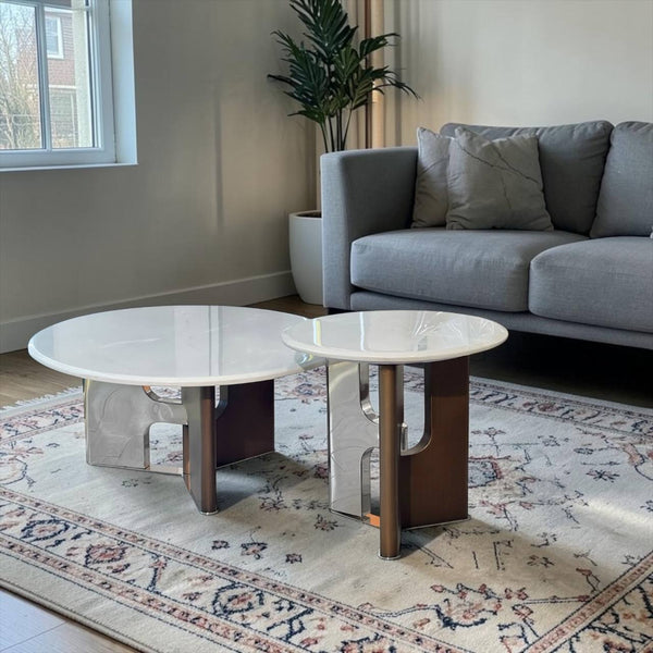 Mesa de Centro y Latera Plata WOOD AND STEEL