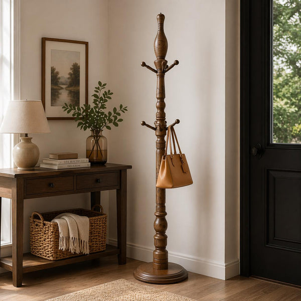 Perchero de Madera Caoba Mate ESCANDINAVO