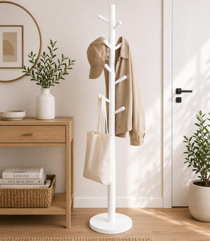 Perchero de Madera Blanco Mate CAÑITA