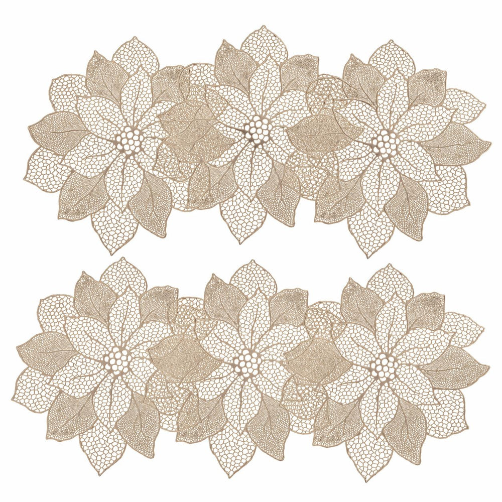 Individuales X6 Redondo Rojo FLOR
