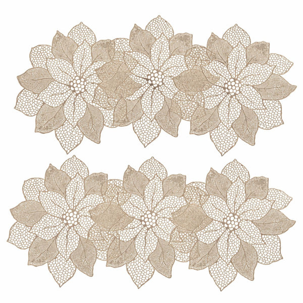 Individuales X6 Redondo Rojo FLOR