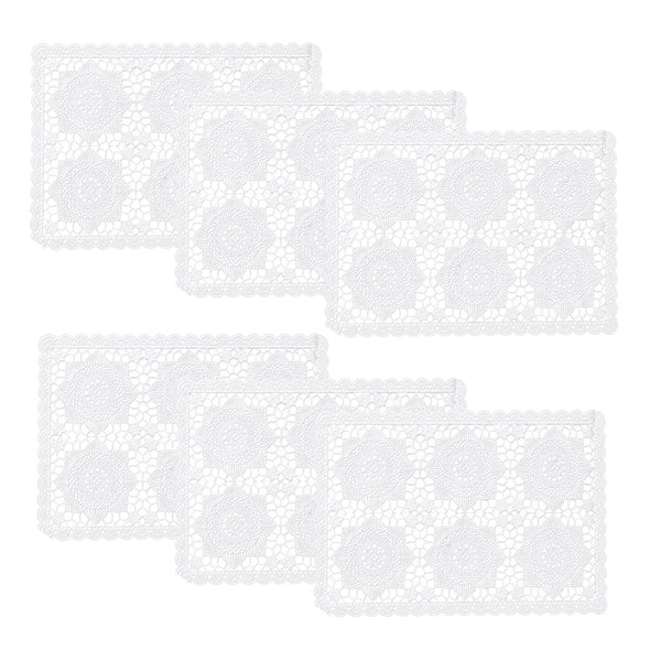 Individuales X6 Rectangular Blanco CARVING