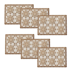 Individuales X6 Rectangular Marrón CARVING