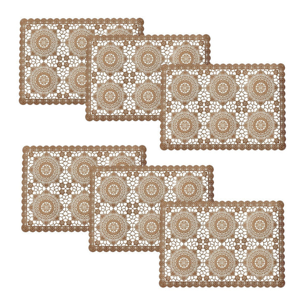 Individuales X6 Rectangular Marrón CARVING