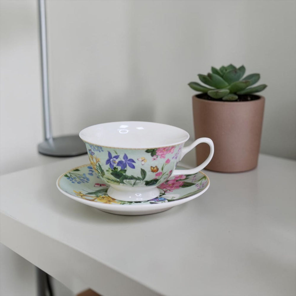 Taza de Té con plato FLORES COLLECTION