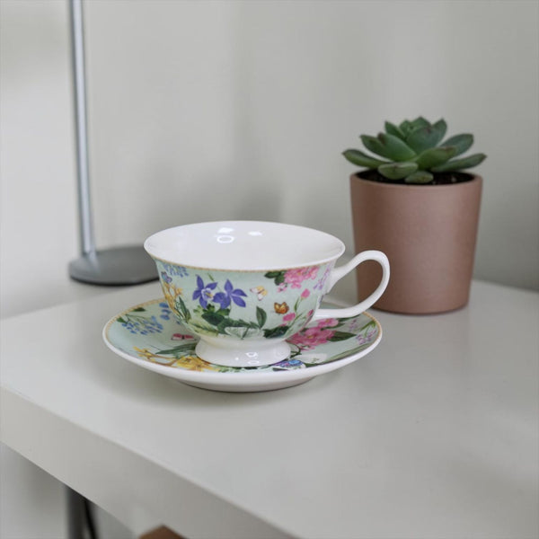 Taza de Té con plato FLORES COLLECTION