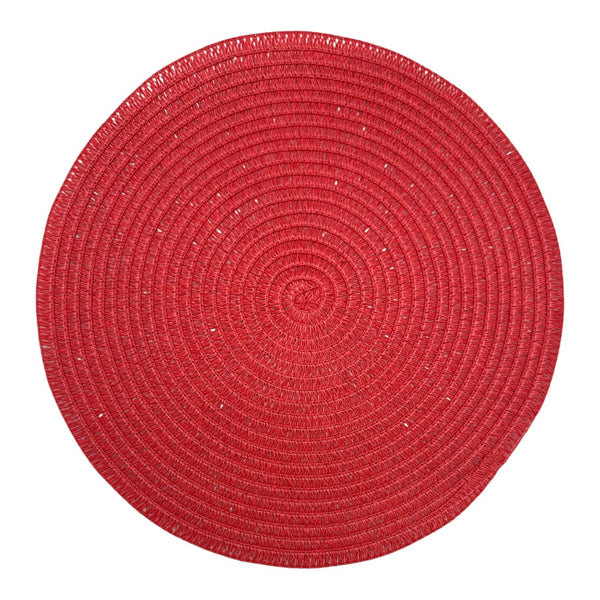 Individuales X6 Redondo Rojo LEATHER
