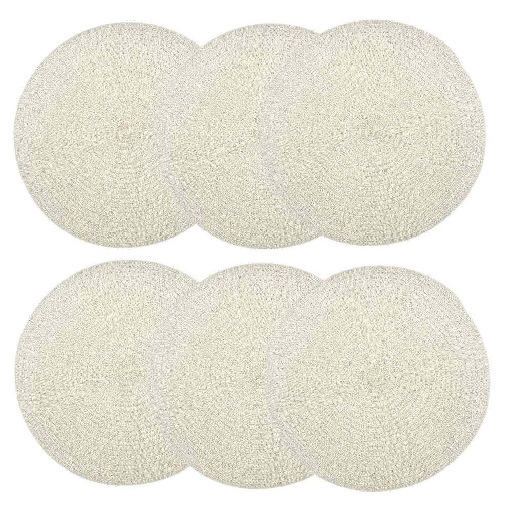 Individuales X6 Redondo Crema LEATHER
