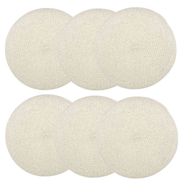 Individuales X6 Redondo Crema LEATHER