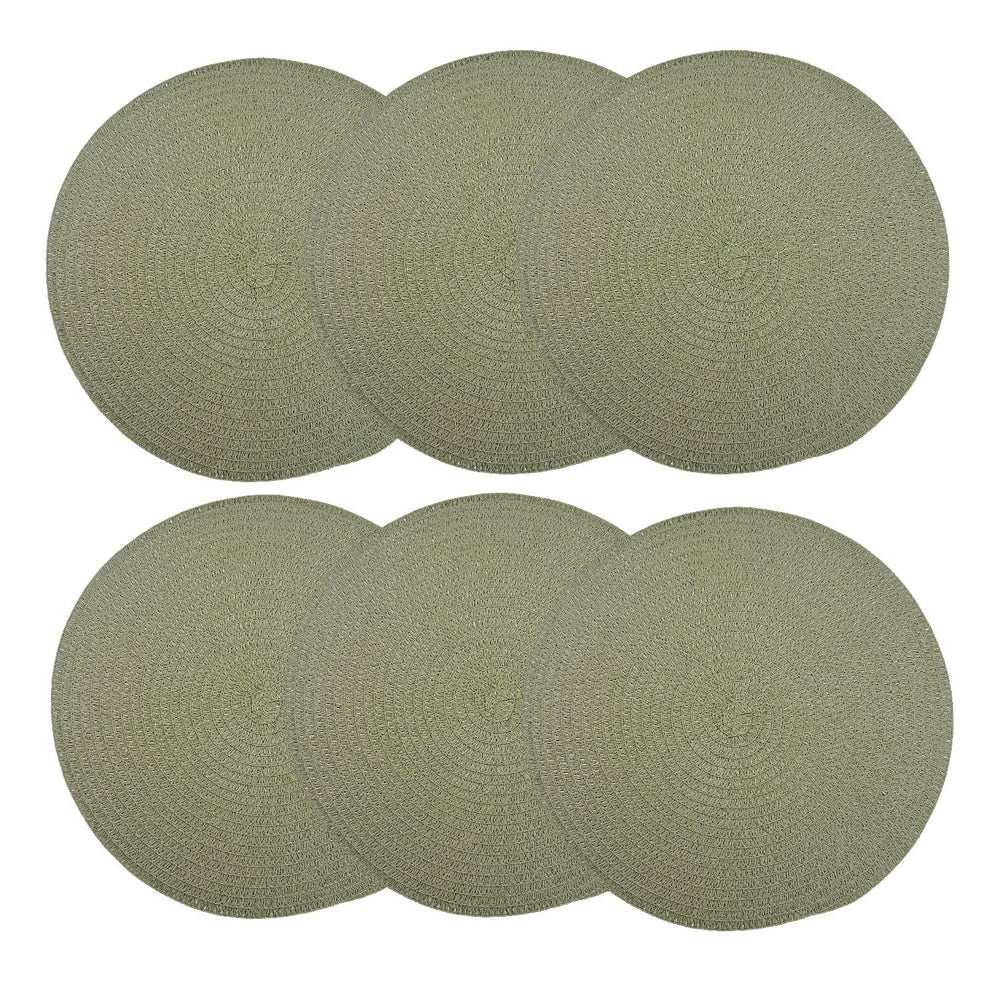 Individuales X6 Redondo Verde LEATHER