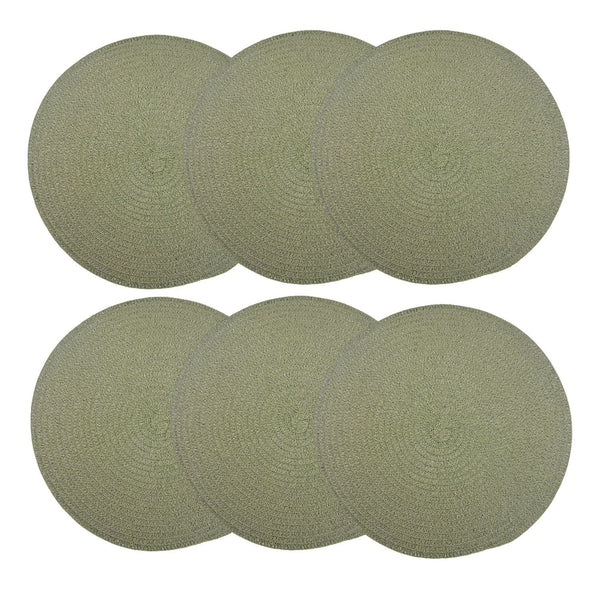 Individuales X6 Redondo Verde LEATHER