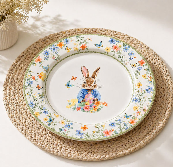 Plato Llano Grande de Loza x 2 Piezas RABBIT COLLECTION