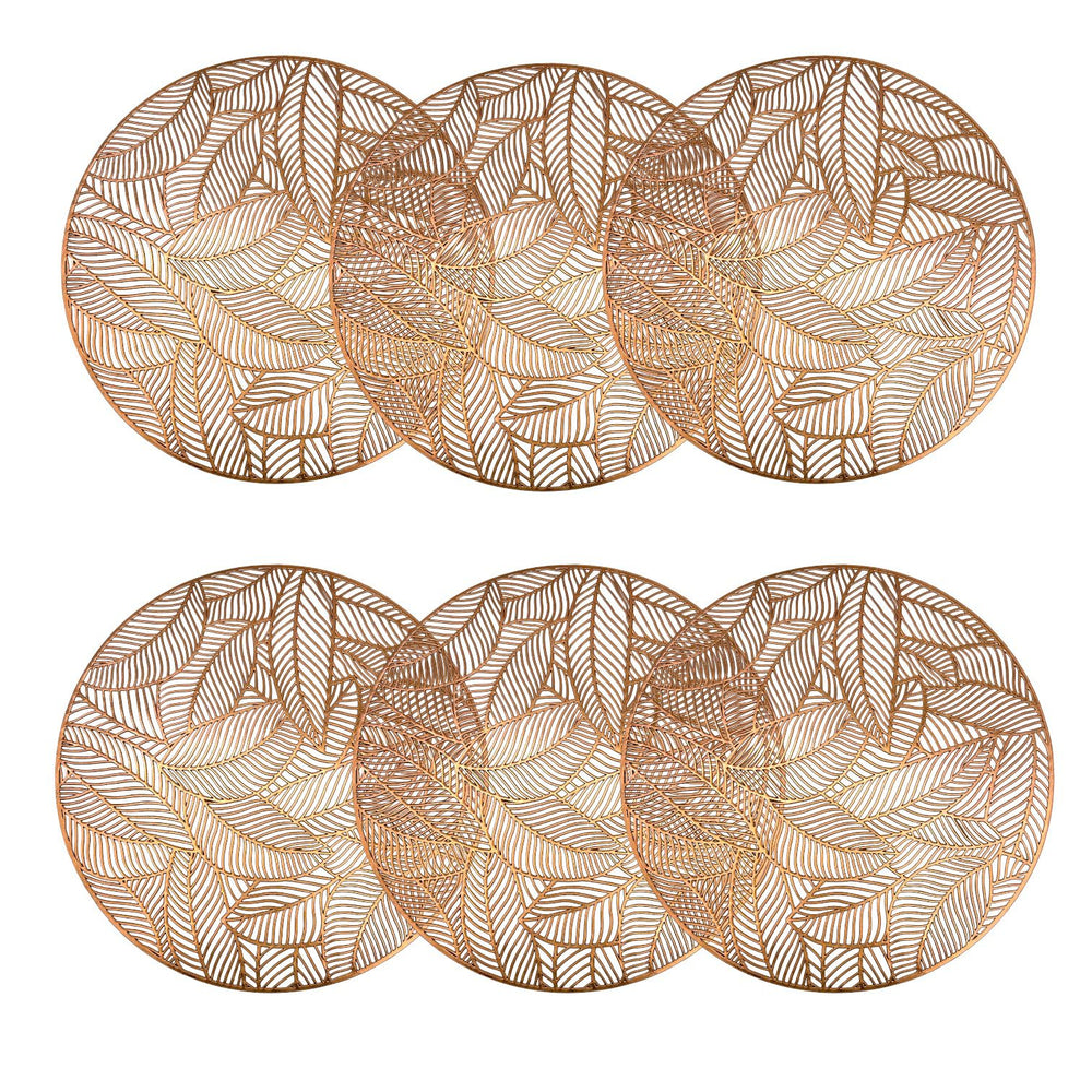 Individuales X6 Redondo Rose LEAVES