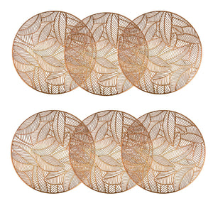 Individuales X6 Redondo Rose LEAVES