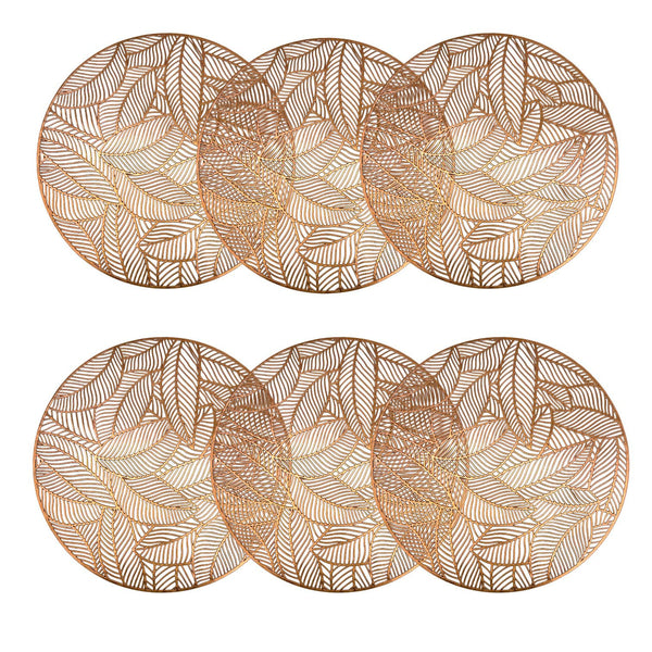 Individuales X6 Redondo Rose LEAVES