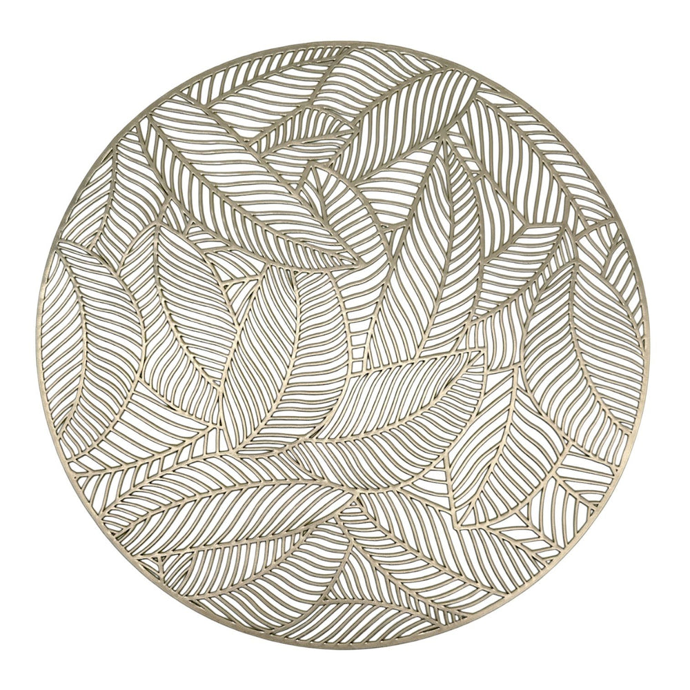 Individuales X6 Redondo Dorado LEAVES
