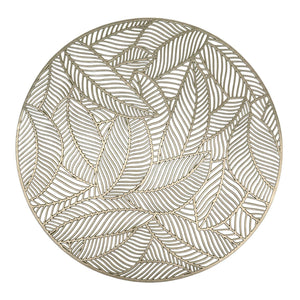 Individuales X6 Redondo Dorado LEAVES