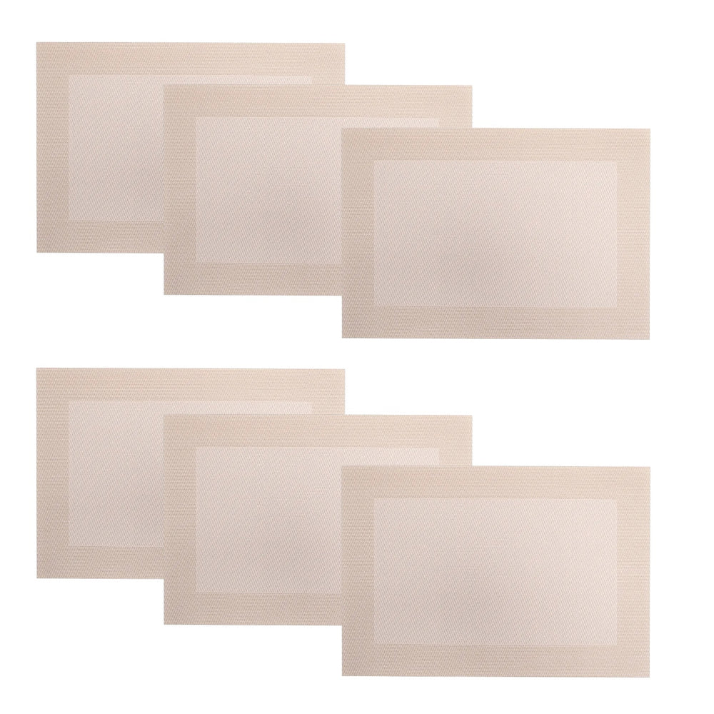 Individuales X6 Rectangular Crema SPACE