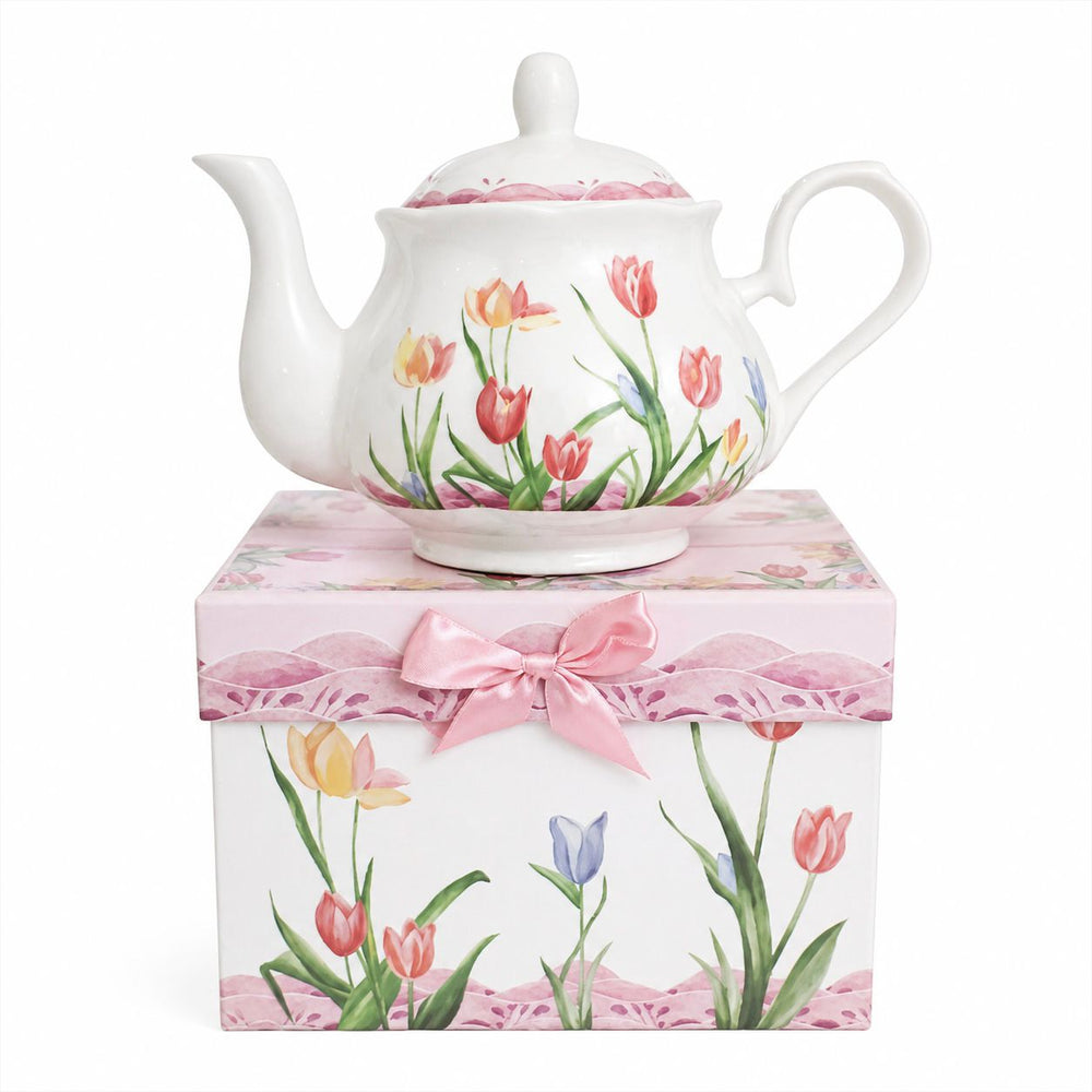Tetera de loza TULIPANES COLLECTION