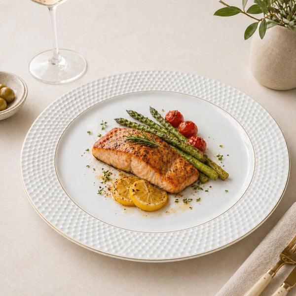 Plato llano Grande de Loza BLANCO