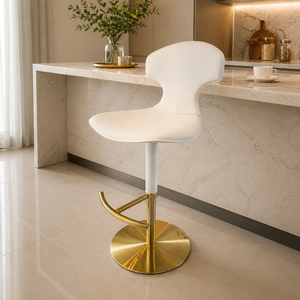 Silla Bar Color Crema base DORADA