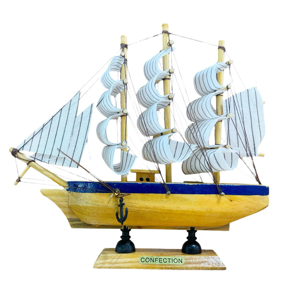 Adorno Barco Velero Pequeño Azul