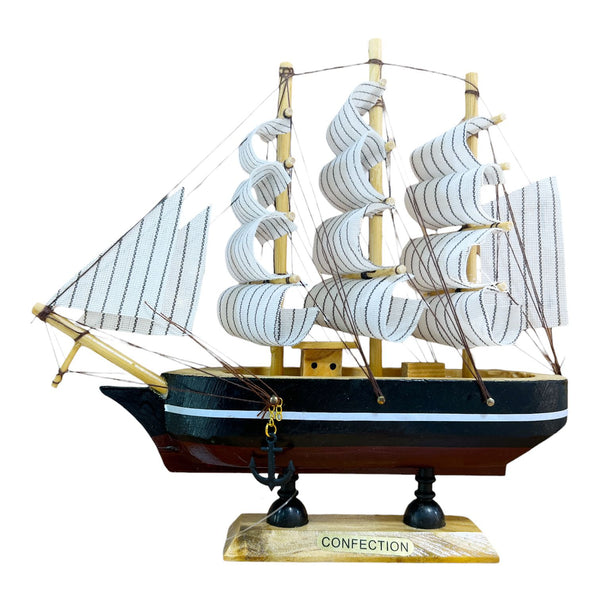 Adorno Barco Velero Pequeño Negro