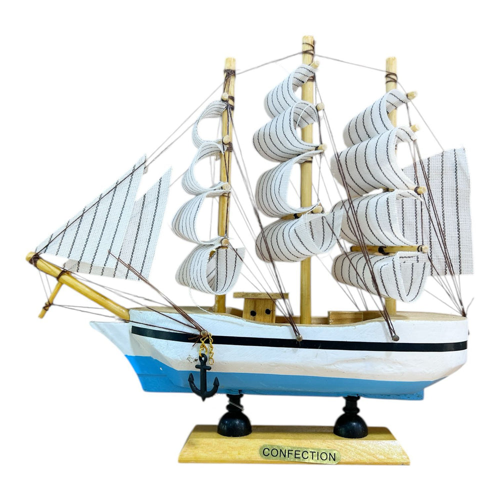 Adorno Barco Velero Pequeño Blanco