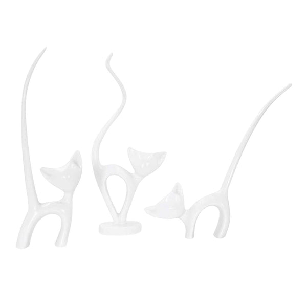 Adorno Set de Gatos Blancos