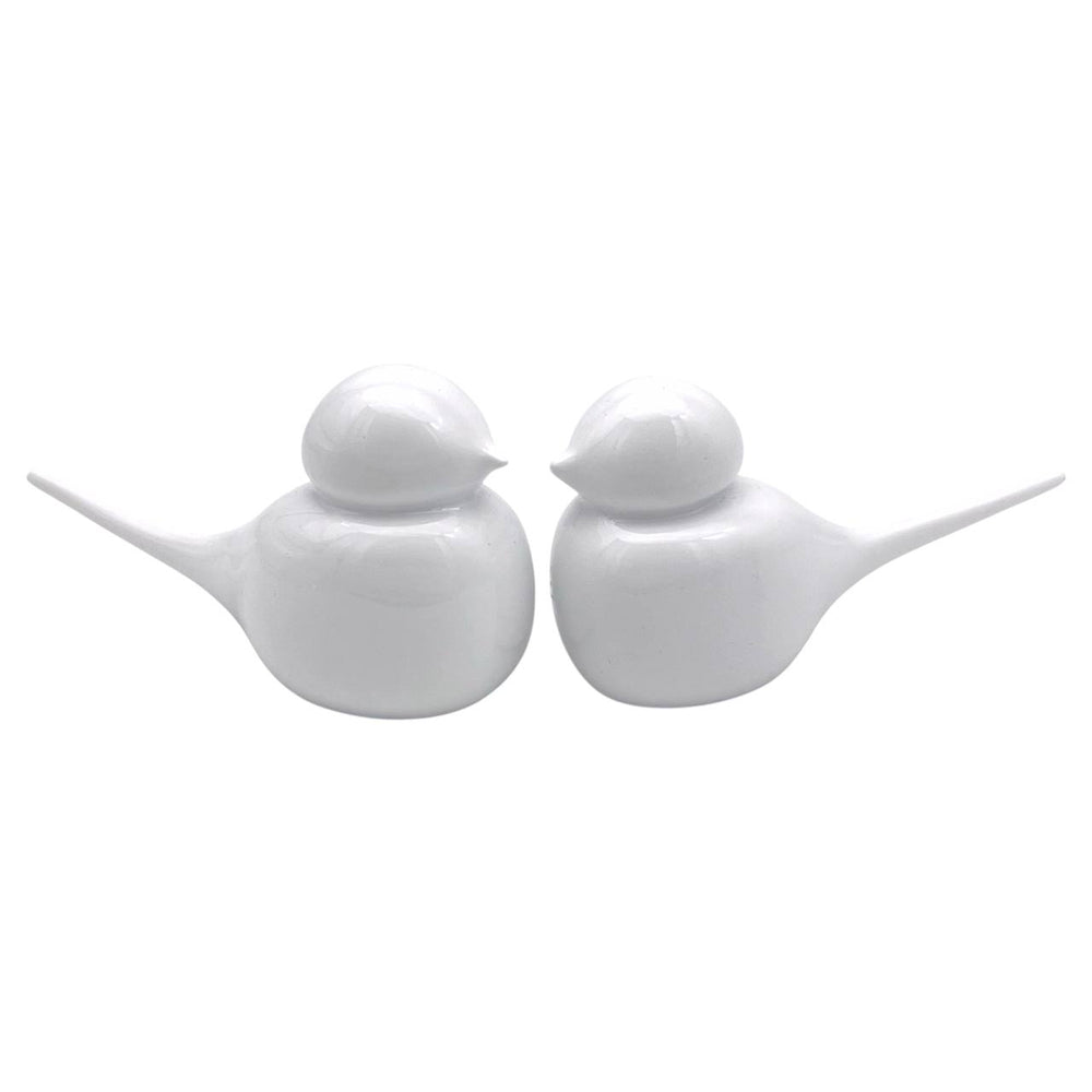 Adorno Pareja de Gorriones Blancos
