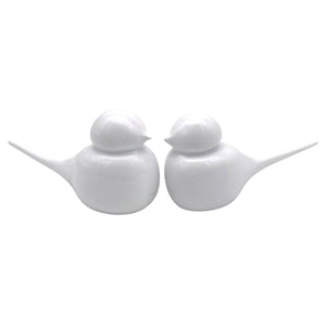 Adorno Pareja de Gorriones Blancos