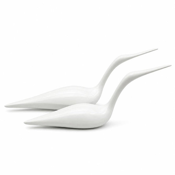 Adorno Pareja de Garzas Blancas