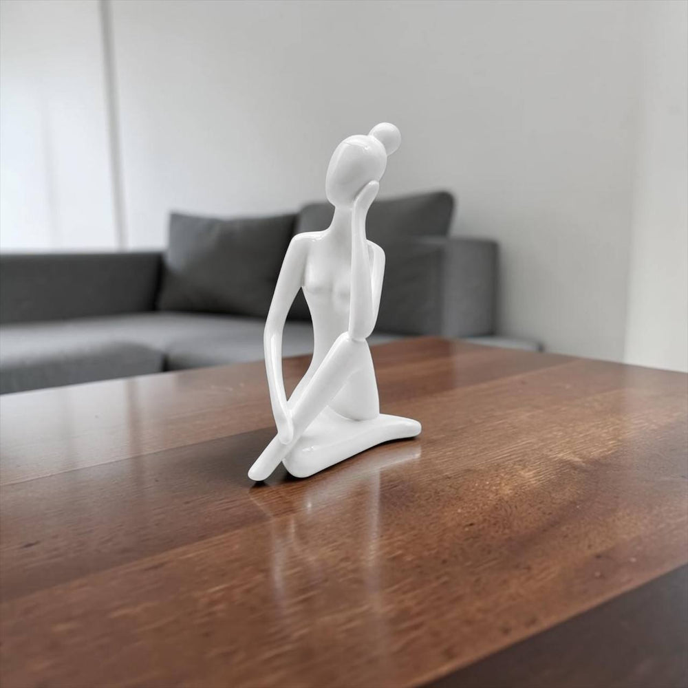 Adorno Mujer Pensante Blanco
