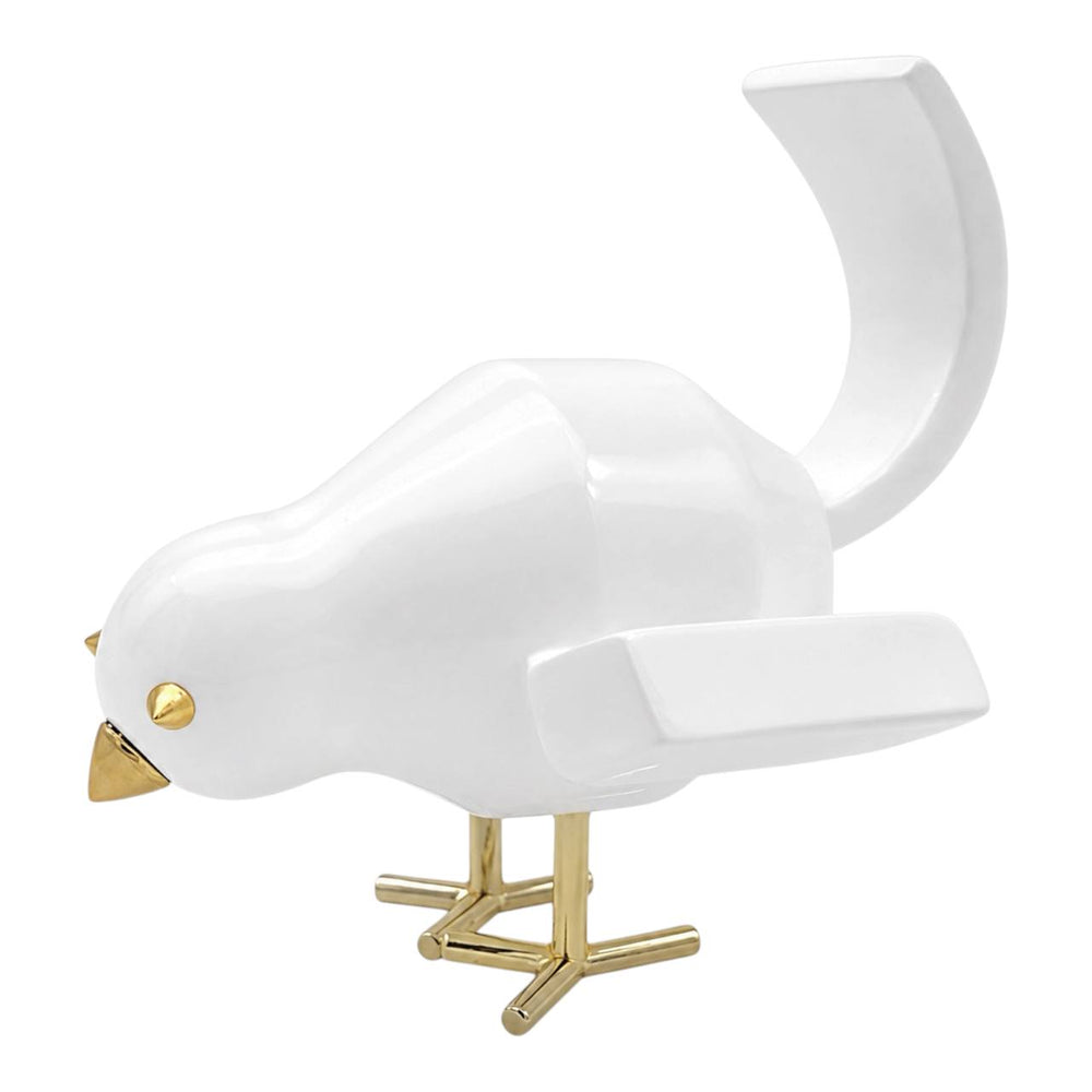 Adorno Pajarito Comiendo Blanco
