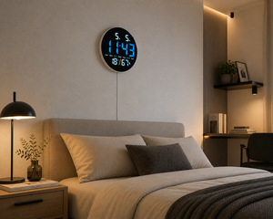Reloj Digital de Pared Borde Blanco