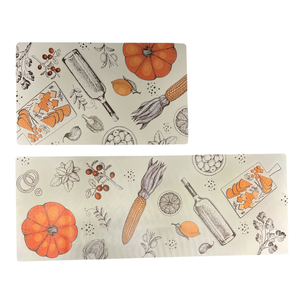 ALFOMBRA DE COCINA NARANJA VERDURAS
