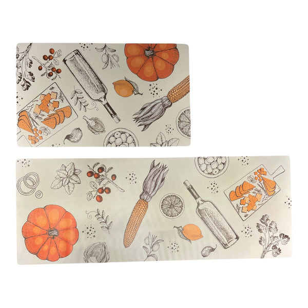 ALFOMBRA DE COCINA NARANJA VERDURAS