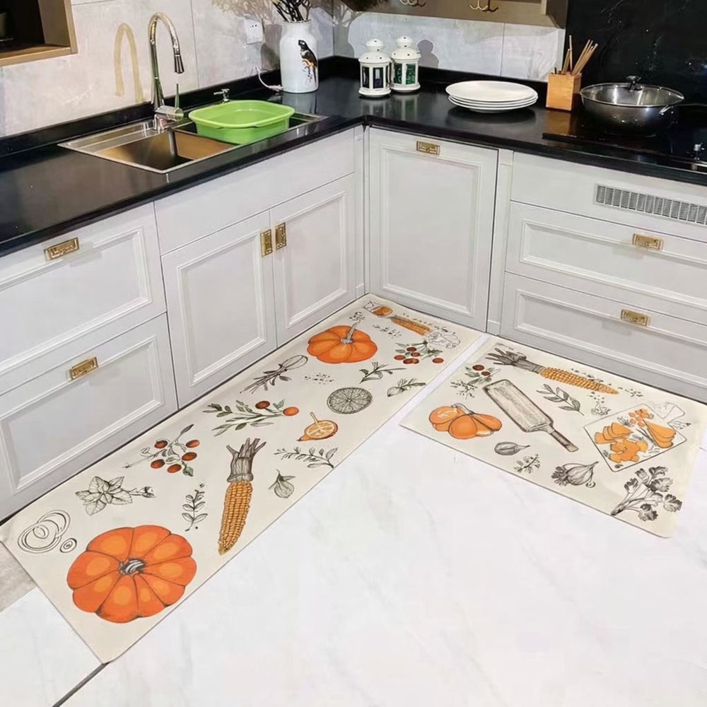 ALFOMBRA DE COCINA NARANJA VERDURAS