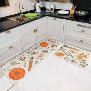 ALFOMBRA DE COCINA NARANJA VERDURAS