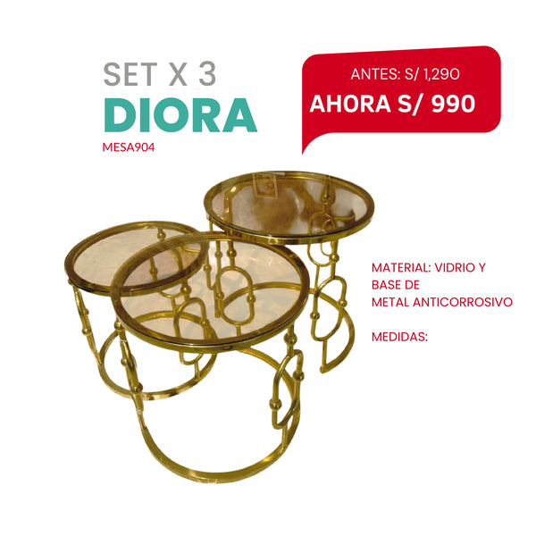 Mesas Nido x 3 DIORA