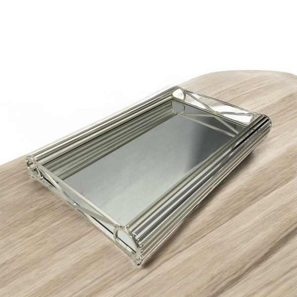 Azafate Rectangular Plateado CURVA