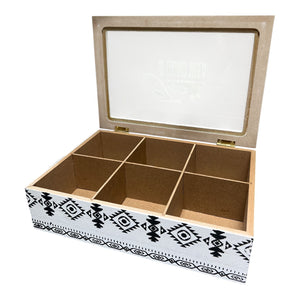 Caja de Té 6 Divisiones Madera II