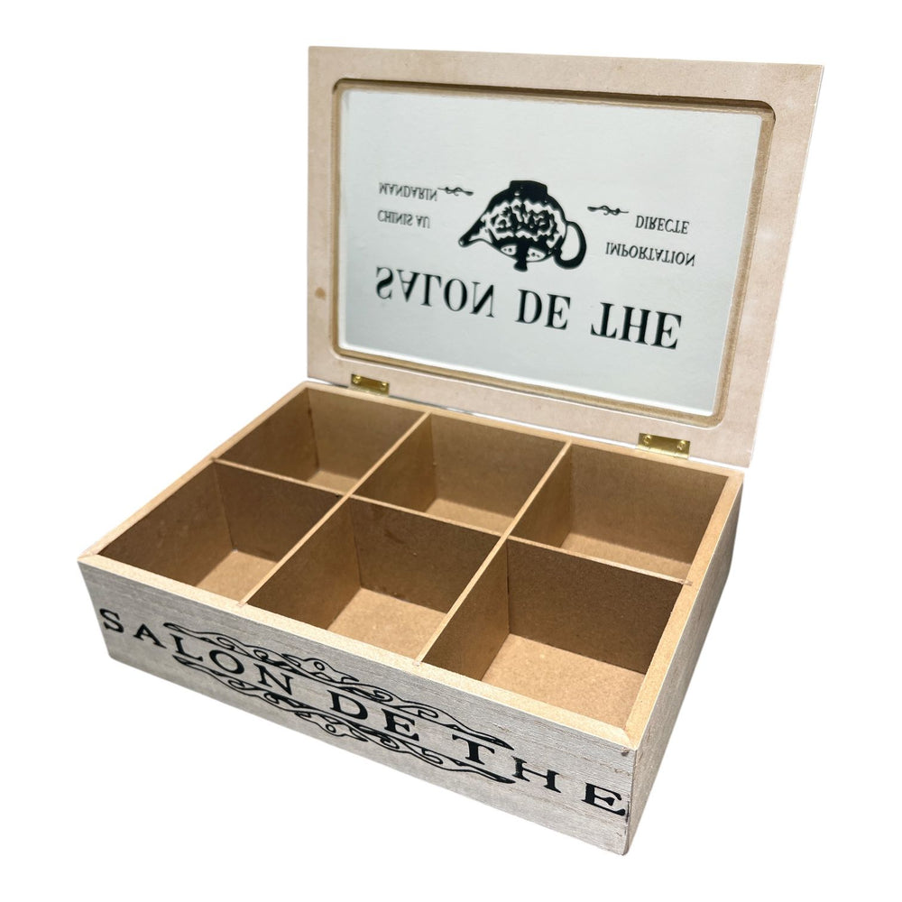 Caja de Té 6 Divisiones Madera III